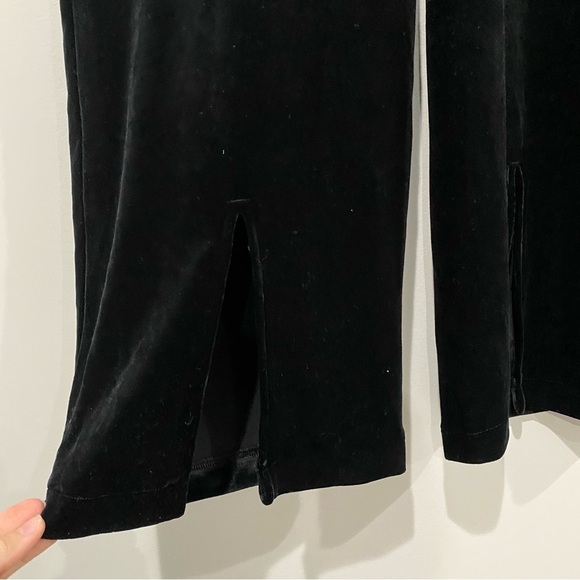 SPANX Velvet Split Hem Wide Leg Pant Very Black Slimming Comfort Size Small - Picture 6 of 14